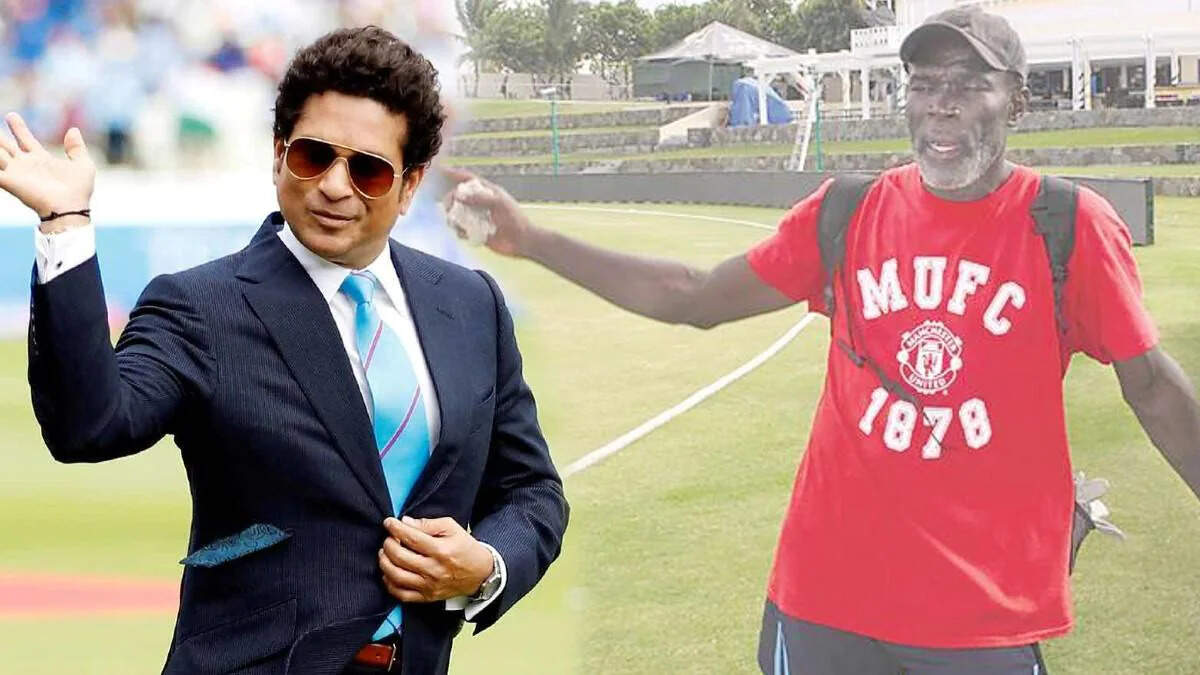 Winston Benjamin and Sachin Tendulkar